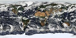 Imagen satelital de la nubosidad terrestre