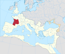 Mapa histórico de la provincia romana de Galia Aquitania