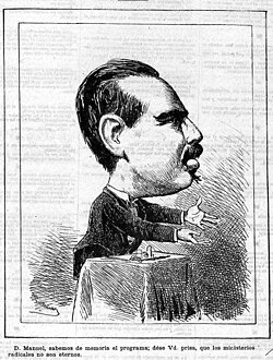 Caricatura de Ruiz Zorrilla en Gil Blas
