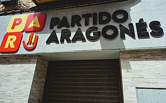 Sede provisional del Partido Aragonés en Zaragoza