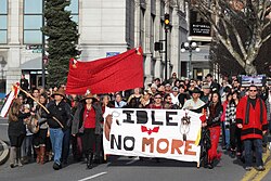 Manifestación indígena en Canadá