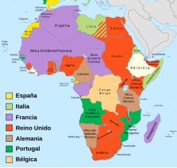 Mapa histórico que muestra la cadena de colonias británicas desde Ciudad del Cabo hasta El Cairo