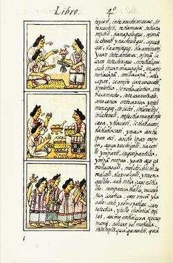 Página del Libro IV del Códice Florentino con texto en náhuatl