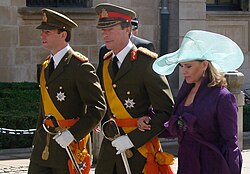El gran duque Enrique, la gran duquesa María Teresa y el gran duque heredero Guillermo