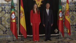 La princesa de Asturias con el presidente de Portugal
