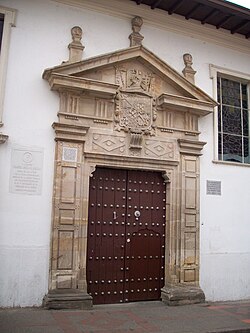 Portal del Convento de Santa Clara la Real de Tunja.