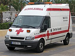 Ambulancia de la Cruz Roja en Valencia, España