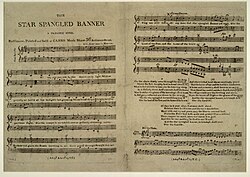 Partitura del himno nacional de los Estados Unidos