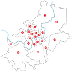 Distritos de Vilnius numerados