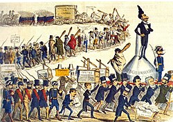 Caricatura satírica de 1872 sobre el fraude electoral