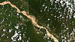 Fotografía del cauce del río Pilcomayo en su paso por Tarija, Bolivia