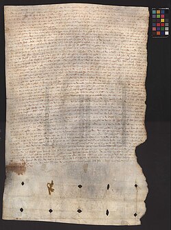 Documento histórico del Tratado de Alcañices
