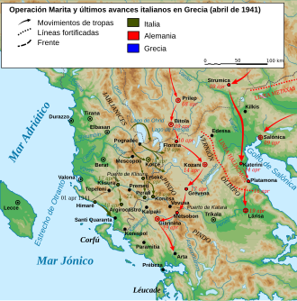 Avances alemanes en la operación Marita.