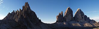 Vista del Paternkofel junto a las Tres Cimas