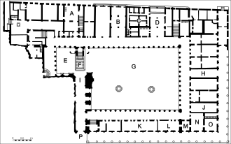 Plano de la planta baja del Palazzo Ducale