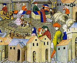 Escena de feria medieval