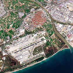 Vista satelital del delta del Llobregat