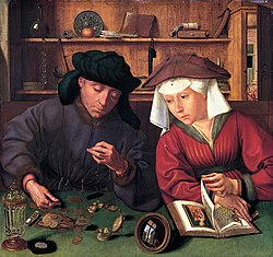 Pintura El cambista y su mujer de Quentin Massys.