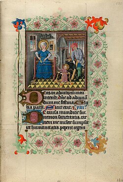 Representación de la Sagrada Familia en el Libro de horas de Catalina de Cleves