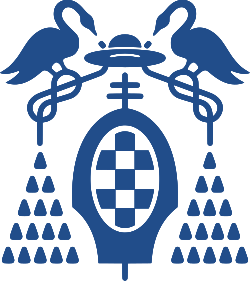 Escudo representativo de la Universidad de Alcalá, institución académica vinculada a la trayectoria docente de Francisco Comín.