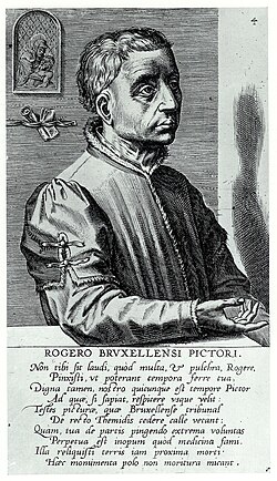 Grabado histórico de Rogier van der Weyden realizado por Cornelis Cort en 1572.
