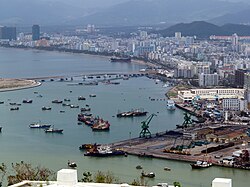 Mapa de localización de Sanya en la isla de Hainan