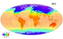Temperaturas promedio de la superficie