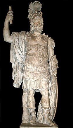 Estatua del dios romano de la guerra Marte conservada en museos de Roma