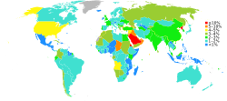 Mapa mundial sobre el presupuesto militar
