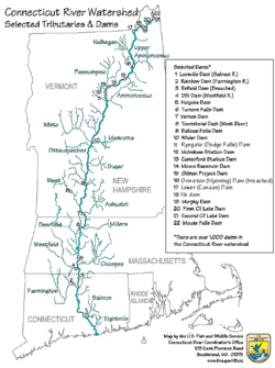 El río Connecticut en la frontera oeste