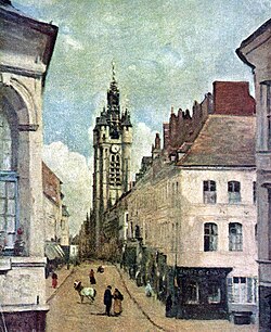 Beffroi de Douai representado en una obra pictórica