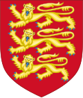 Representación heráldica del escudo real de Inglaterra