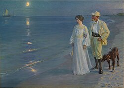 Tarde de verano en la playa de Skagen: El artista y su esposa