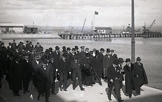 Acto de la colocación de la primera piedra del Muelle de Galera, 25 de mayo de 1913.
