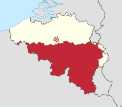 Ubicación geográfica de la Comunidad Francesa en Bélgica