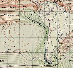 Mapa histórico de la corriente de Humboldt