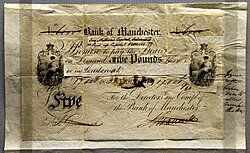 Collage de diseño de billete del Banco de Manchester
