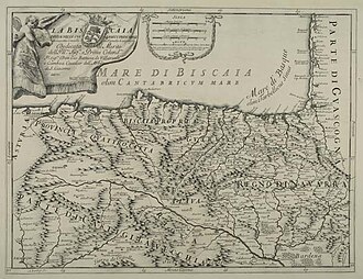 Mapa histórico titulado Provincia delle Qvattro Citta de 1696 por Giacomo Cantelli da Vignola