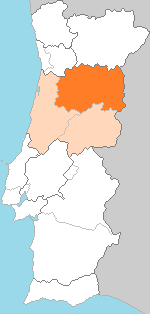 Mapa histórico de la región de la Beira Alta situada en Portugal
