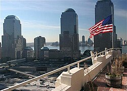 Vista aérea de la zona cero en Nueva York tras los ataques del World Trade Center.