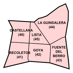 Mapa de los barrios del distrito de Salamanca