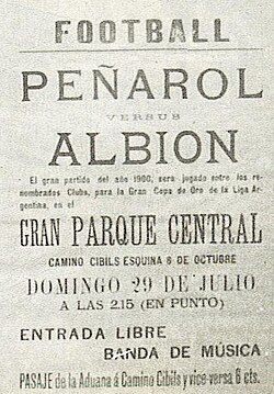 Afiche de partido histórico de principios del siglo XX