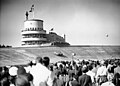 Curva norte del circuito AVUS con su peralte en el año 1937.