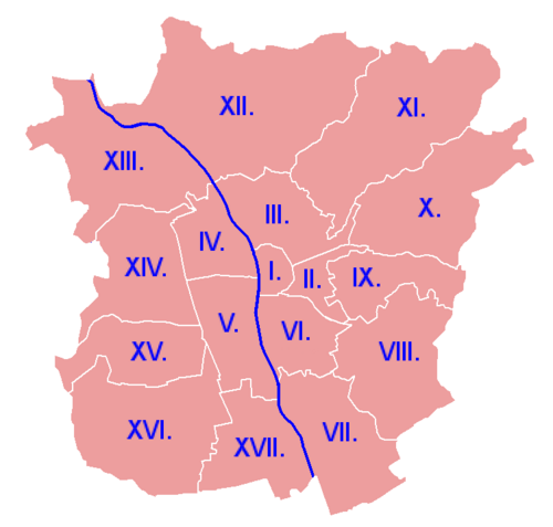 Esquema de los distritos de Graz