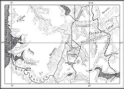 Mapa sobre la fijación de límites en el río Palena