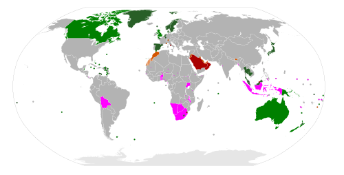Mapa de monarquías constitucionales