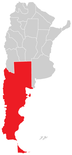 Mapa de ubicación de la Gobernación de la Patagonia