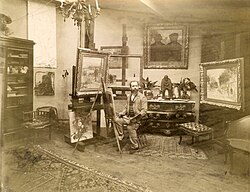 Jean-François Raffaëlli en su estudio de París