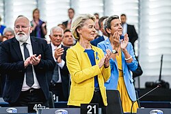 Ursula von der Leyen, Frans Timmermans y Margrethe Vestager