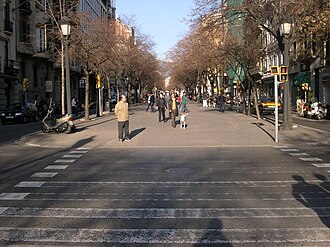 Vista de la Rambla de Cataluña en Barcelona